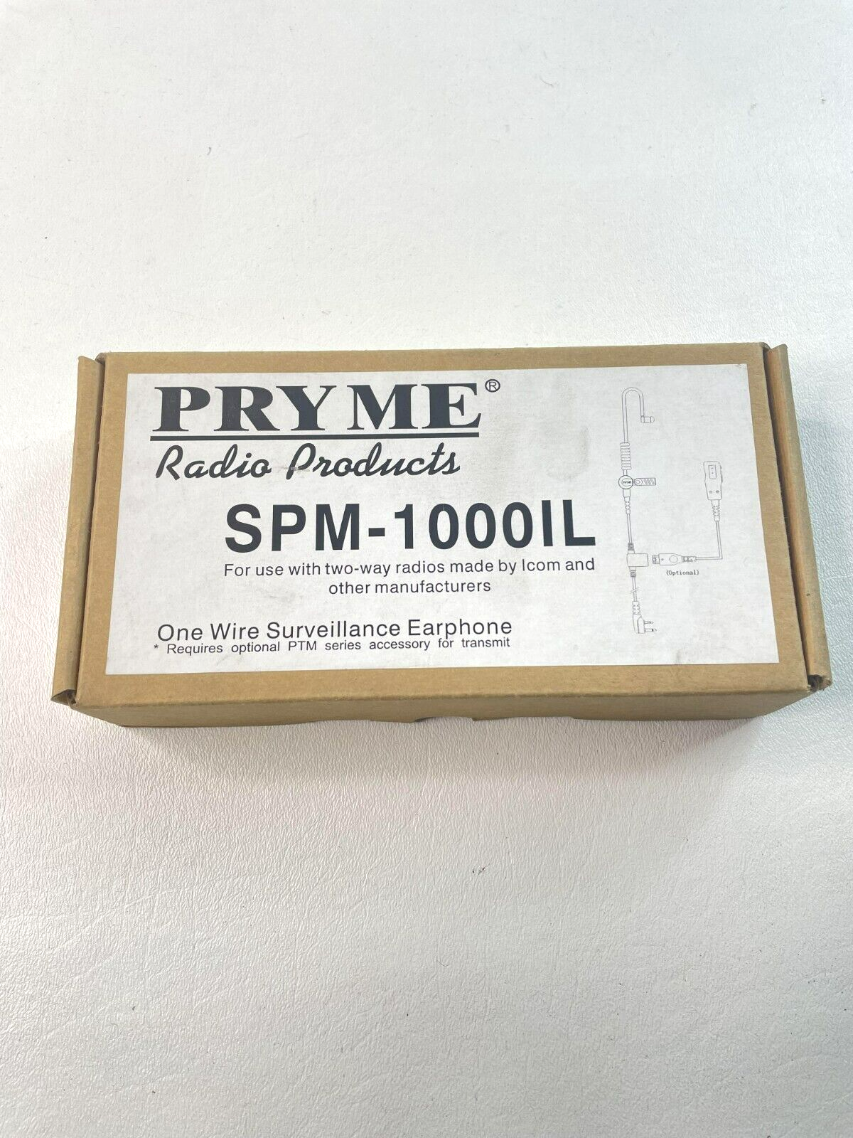 Pryme SPM-1000IL Headphone Kit for Radios ICOM Series G,11, 21 Security Radios