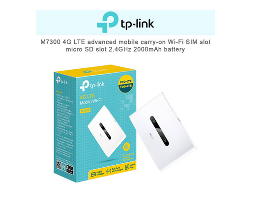 TP-LINK M7300 4G LTE Advanced Mobile Carry-on Wi-Fi SIM slot Micro-SD SIM 2.4GHz