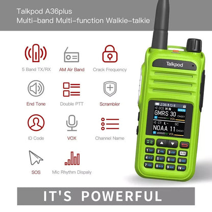 Talkpod A36Plus GMRS/HAM Handheld Two Way Radio Walkie Talkie VHF UHF AIRBAND