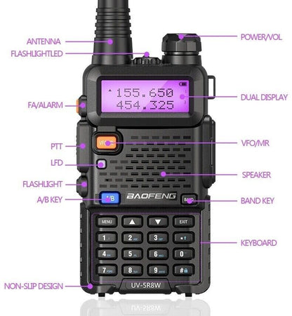 Baofeng UV-5R 8W Tri-Power Dual Band 1/4/8W Walkie Talkie Scanner Ham Radio US