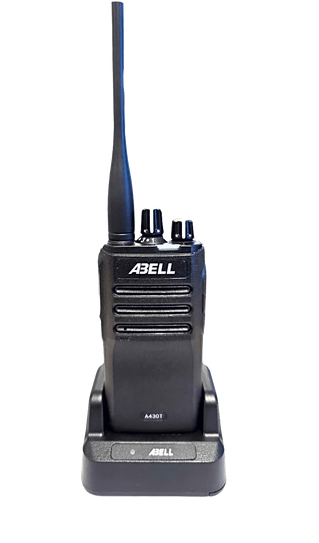 Abell A430T400 Commercial DMR Radio / UHF 400-480 MHz / 256 Channels / 5W Power / Dual Digital-Analog / 1600 mAh Battery / 16 Hours / Voice Encryption / CE FCC Certified