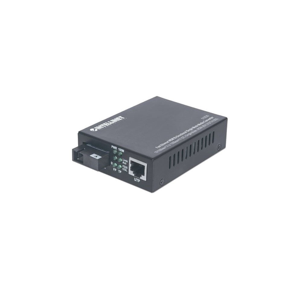 Intellinet 510530 Fast Ethernet WDM Media Converter Bi Directional 100 Mbps 20 km Single Mode SC Fiber Auto MDI/MDI-X