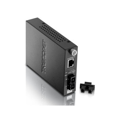 TrendNet TFC-110S100 Single Mode Fiber Converter with SC Connector 100Mbps Auto-Negotiation 100km Range Wall-Mountable