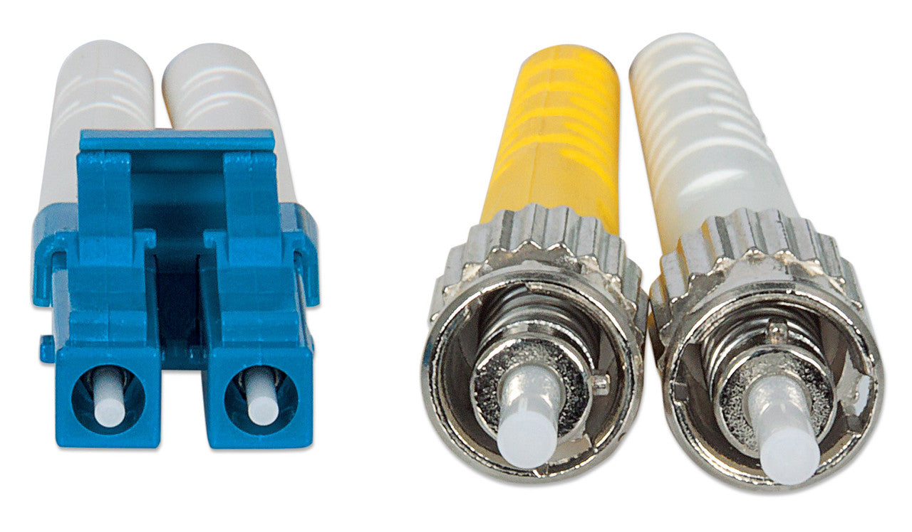 Intellinet 750011 Fiber Optic Patch Cable LC/ST Duplex Single-Mode 2.0m (7.0ft.) (Yellow)
