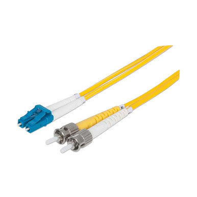 Intellinet 750011 Fiber Optic Patch Cable LC/ST Duplex Single-Mode 2.0m (7.0ft.) (Yellow)