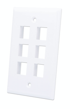 Intellinet 772457 White 6-Outlet Keystone Wall Plate