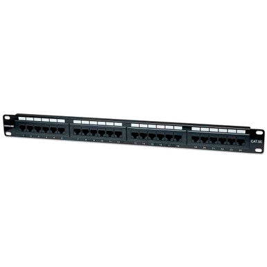 Intellinet 513555 Cat5e Patch Panel 24 Ports 19" Rackmount UL E313857 UTP Ethernet Supports 22-26 AWG
