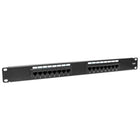 Intellinet 519526 Cat6 Patch Panel 16 Ports 19" Rackmount UL Listed UTP Ethernet Supports 22-26 AWG 1U Height