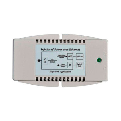 Tycon 100-240VAC Autoranging IN. 56V 50W Gigabit Passive PoE Injector. Surge Protected. US Power Cord