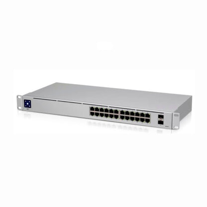 Ubiquiti USW-24 24-Port Layer 2 Switch Silent Fanless Cooling 1.3" Touchscreen 52 Gbps Switching Capacity
