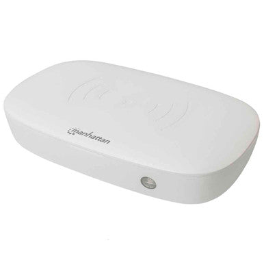 Manhattan 102407 Phone Sanitizer with Qi Wireless Charger UV Germicidal 10W Fast Charge USB-C Acoustic Signal