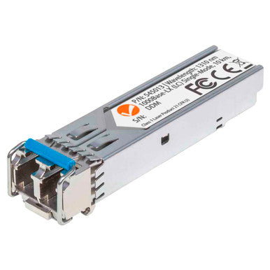 Intellinet 545013 Gigabit Fiber SFP Transceiver Module 1000Base-LX 10km Distance LC Duplex 1310nm Wavelength MSA Compliant