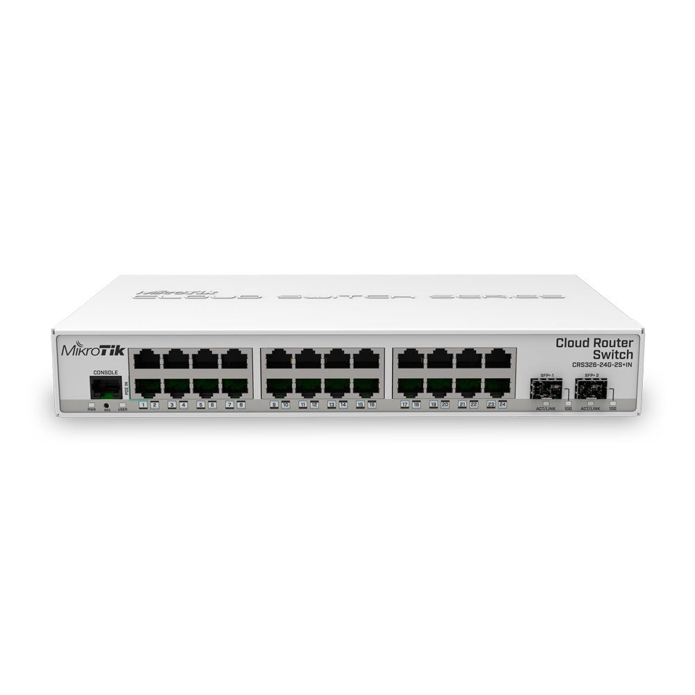MikroTik CRS326-24G-2S+IN 24-Port Gigabit Cloud Router Switch with 2x 10G SFP+