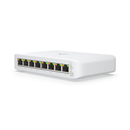 Ubiquiti USW-Lite-8-PoE Eight-Port Layer 2 PoE 52W Switch Silent Fanless Cooling