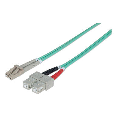 Intellinet 751186 Fiber Optic Patch Cable LC to SC Multimode 50 µm Core Gigabit Ethernet LSZH