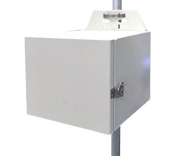 Tycon 12x14x15 inch Al Locking Outdoor Enclosure with ventilation. DIN rails. pole/wall mount