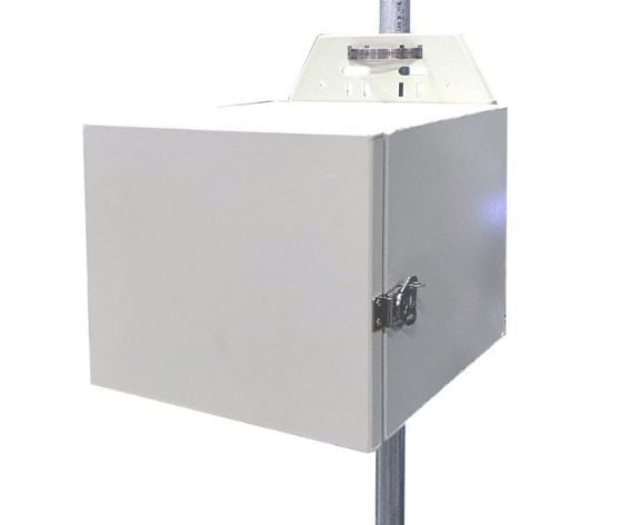 Tycon 12x14x15 inch Al Locking Outdoor Enclosure with ventilation. DIN rails. pole/wall mount