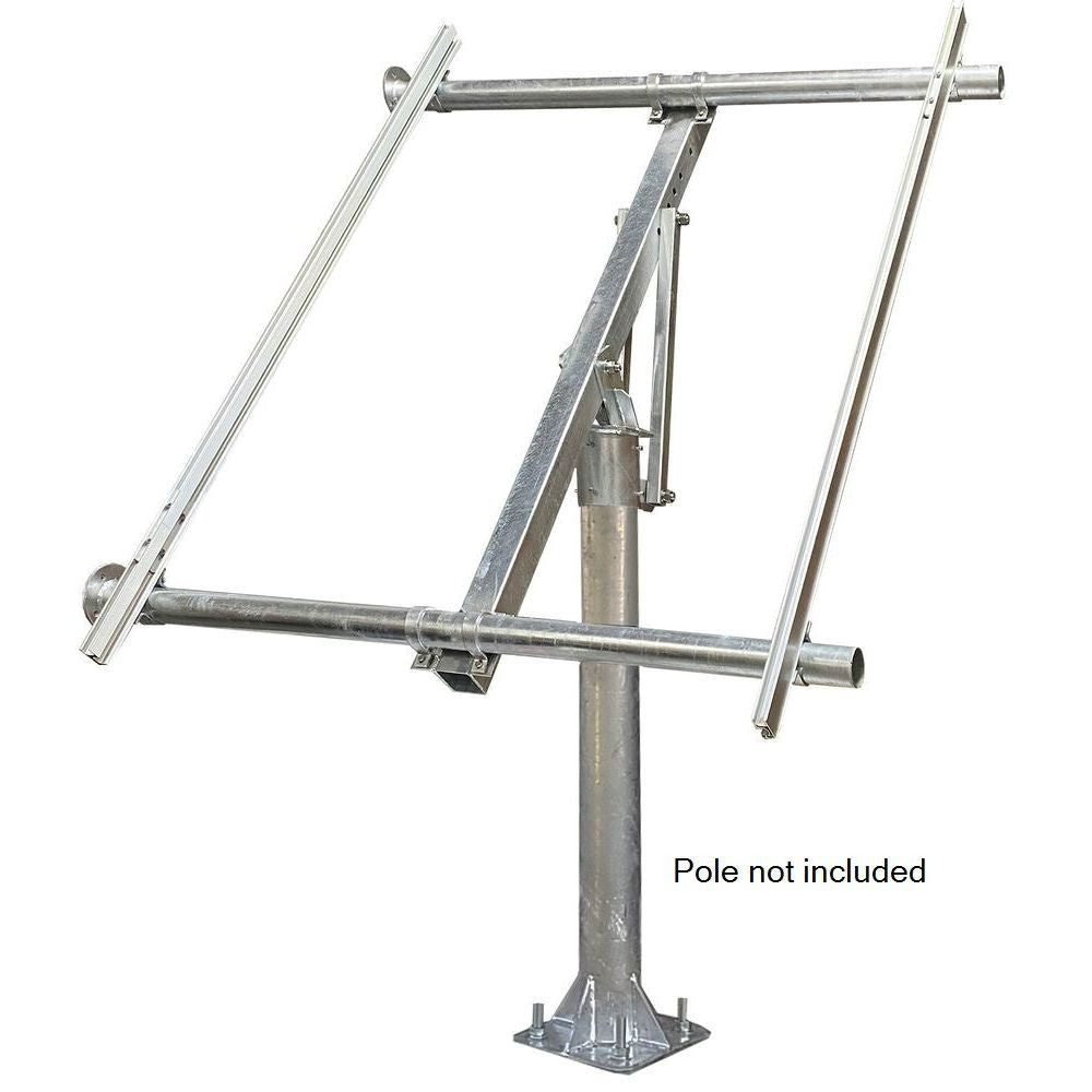 Tycon 250-260W Complete Top of Pole mount for two solar panels. Includes flange base pole and cement anchors