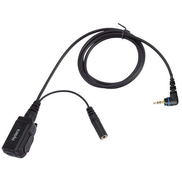 Hytera ACS-01 PTT & MIC cable used with Receive-Only Earpiece, IP54