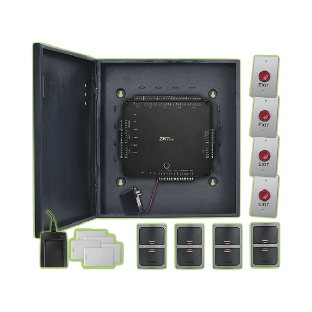 Zkteco ATLAS-400-KIT-US ATLAS400 4 Door Kit / 5,000 Users / 10,000 Events / PoE / No Software Required