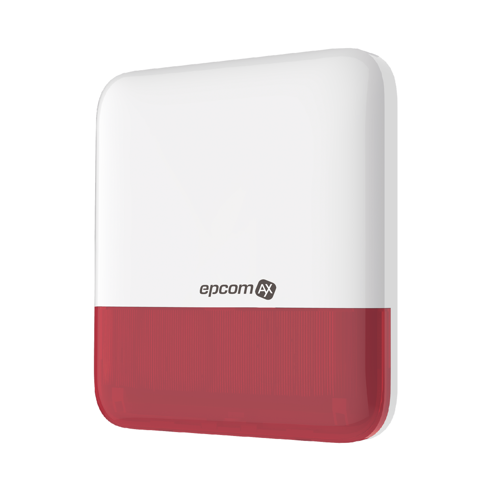 Epcom AXSE(R) (epcom AX) Wireless Siren with Red Strobe / Outdoor IP65 / 110 dB