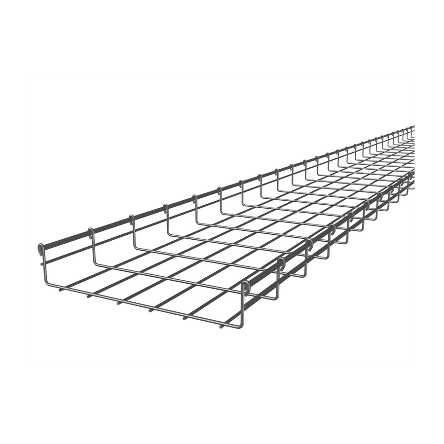 Charofil CH-54-300EZ Wire Mesh Cable Tray, Electro Galvanized, up to 258 Cat6 Cables, Section 9.84ft (3m), 2.13"/11.81" (54/300mm) Width