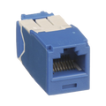 Panduit CJ6X88TGBU The Category 6A, RJ45, 8-position, 8-wire, 10 Gb/s UTP Mini-Com universal jack module has TG-style termination and is Blue