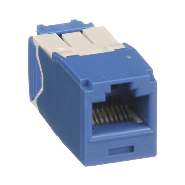 Panduit CJ6X88TGBU The Category 6A, RJ45, 8-position, 8-wire, 10 Gb/s UTP Mini-Com universal jack module has TG-style termination and is Blue