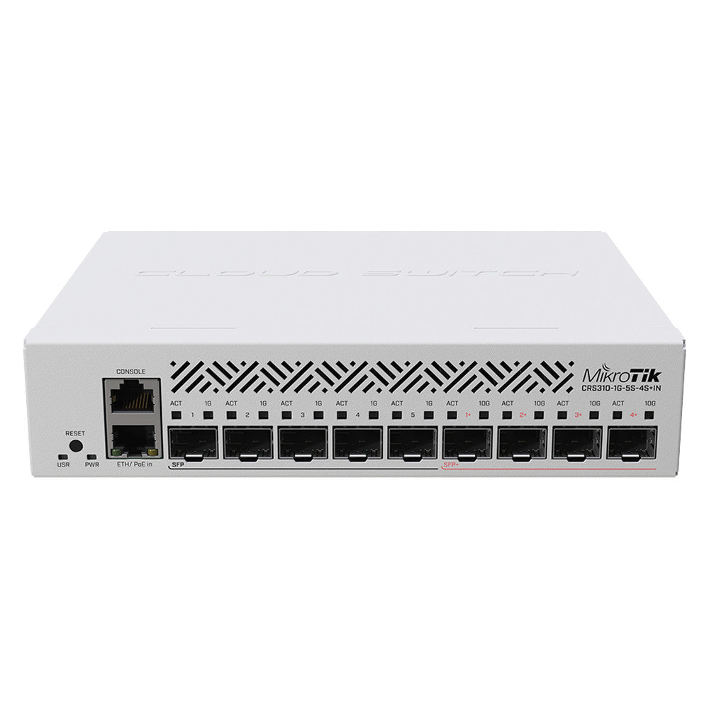 MikroTik CRS310-1G-5S-4S+IN 10G SFP+ Managed Fiber Switch 5× SFP, 4× SFP+