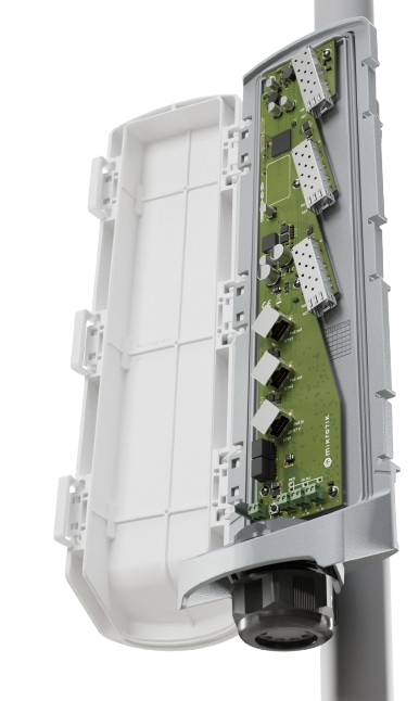 MikroTik GPERx6 CSS606-1G-2Gi-3S+OUT Outdoor PoE & Fiber Switch with 3x 10G SFP+