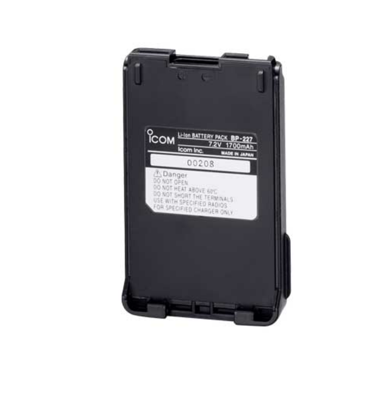 Icom BP227 Li-ion 7.2V 1950mAh (typical capacity), 1850mAh (minimum