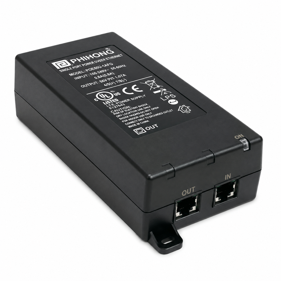 Cambium Networks N000082L164A PTP820C Indoor AC/DC PoE Injector, 90W