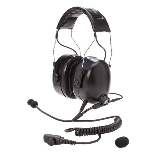 Hytera ECN18 Noise Cancellation Headset, directly attached to radio
