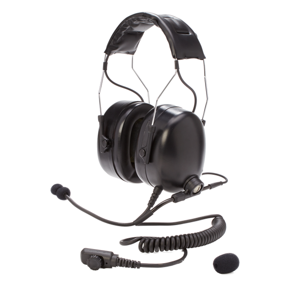 Hytera ECN18 Noise Cancellation Headset, directly attached to radio