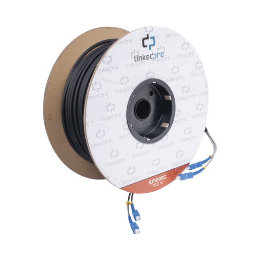 Linkedpro EF-100-SC 328 ft (100 m) Single-Mode Fiber Optic Duplex SC-to-SC Patch Cable - Drum Reel