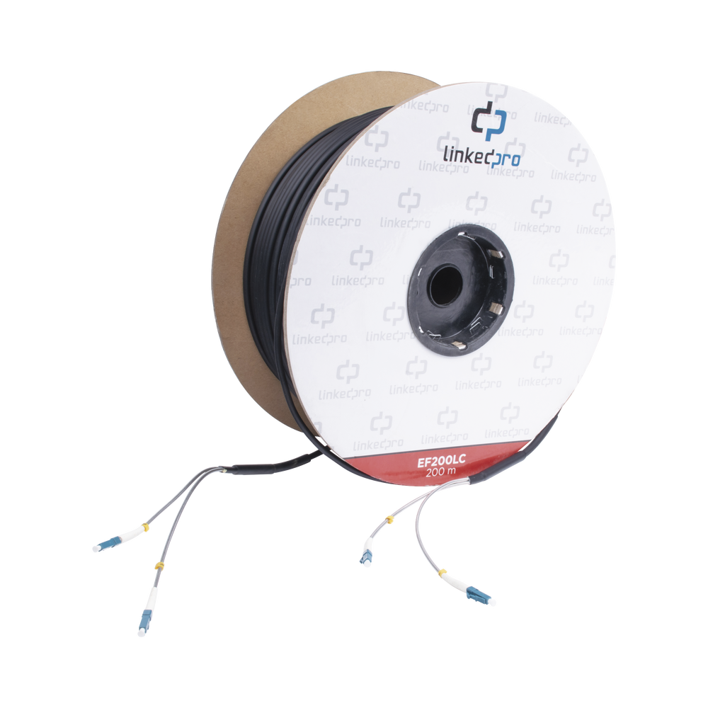 Linkedpro EF-200-LC 656 ft (200 m) Single-Mode Fiber Optic Duplex LC-to-LC Patch Cable - Drum Reel
