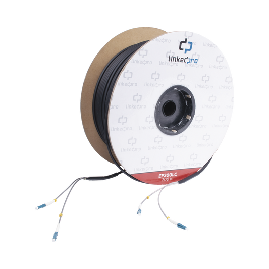 Linkedpro EF-200-LC 656 ft (200 m) Single-Mode Fiber Optic Duplex LC-to-LC Patch Cable - Drum Reel