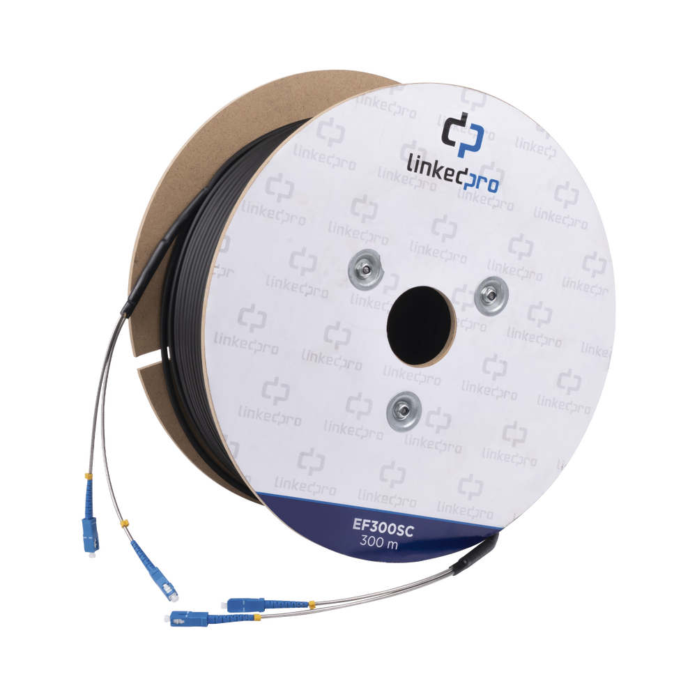Linkedpro EF-300-SC 984 ft (300 m) Single-Mode Fiber Optic Cable Drum / SC-SC Duplex Connectors