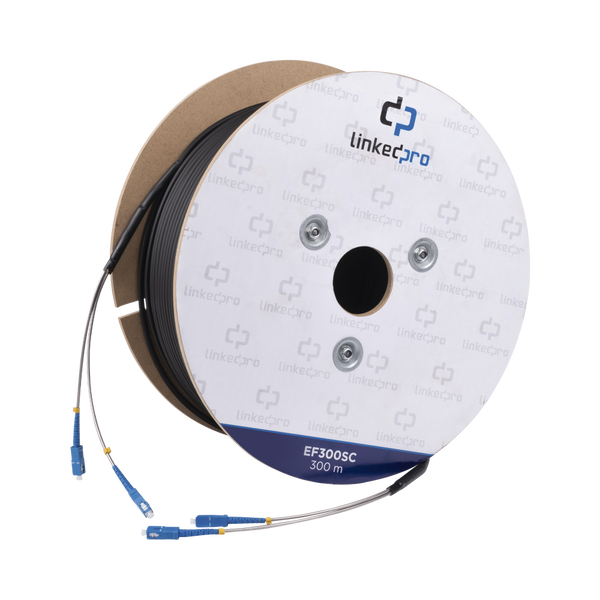 Linkedpro EF-300-SC 984 ft (300 m) Single-Mode Fiber Optic Cable Drum / SC-SC Duplex Connectors