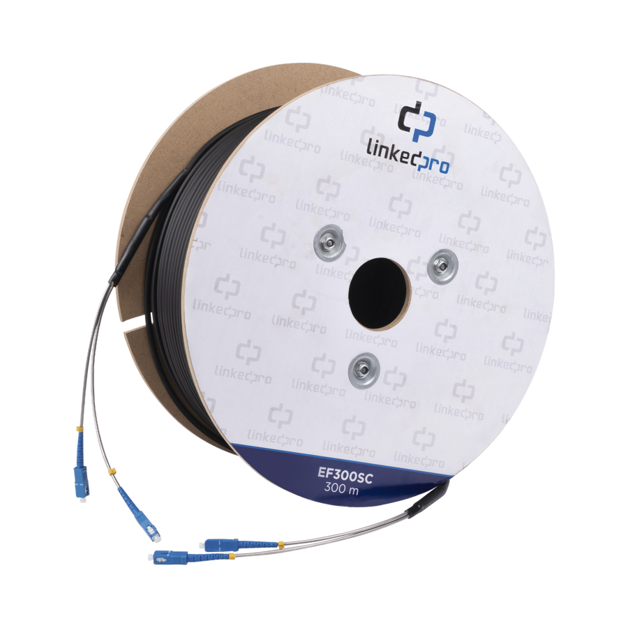 Linkedpro EF-300-SC 984 ft (300 m) Single-Mode Fiber Optic Cable Drum / SC-SC Duplex Connectors