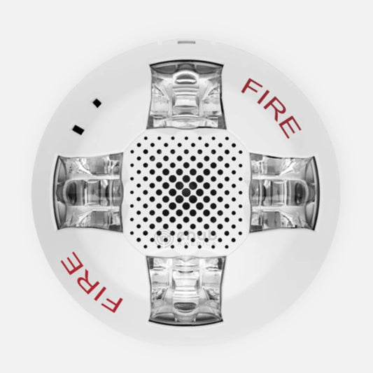 Edwards EGCAVWF Ceiling Horn Strobe, Wh, Fire Mark