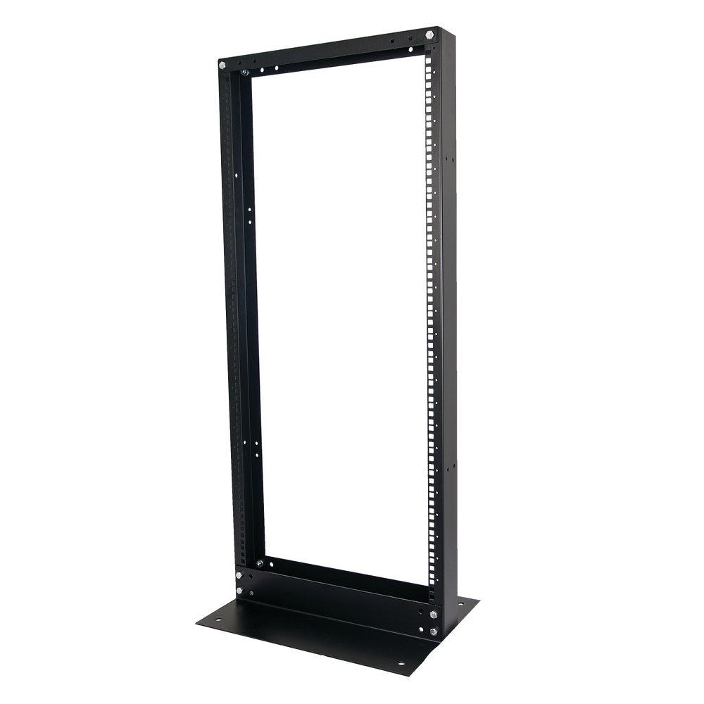 Linkedpro EIRL-5524 2-Post Open Rack, Standard 19", 24 Units, "L" Type Base for Floor Anchor
