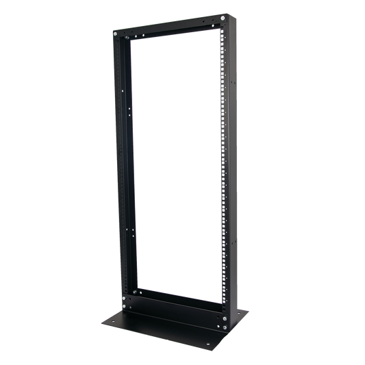 Linkedpro EIRL-5524 2-Post Open Rack, Standard 19", 24 Units, "L" Type Base for Floor Anchor