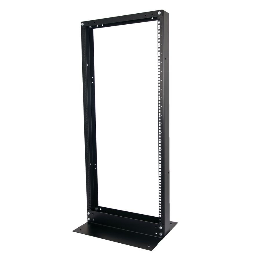Linkedpro EIRL-5524 2-Post Open Rack, Standard 19", 24 Units, "L" Type Base for Floor Anchor