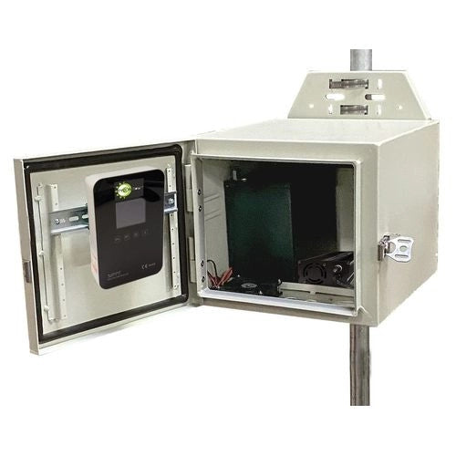 Tycon 12x14x15 inch Al Locking Outdoor Enclosure with ventilation. DIN rails. pole/wall mount