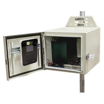 Tycon 12x14x15 inch Al Locking Outdoor Enclosure with ventilation. DIN rails. pole/wall mount