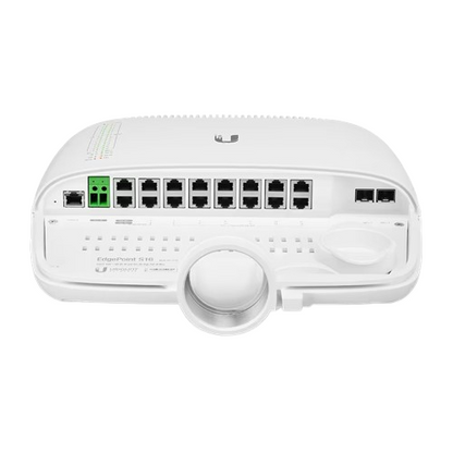 Ubiquiti EP-S16 EdgePoint Managed PoE Switch 16 RJ45 Ports 2SFP+ Uplinks FiberProtect 72Gbps