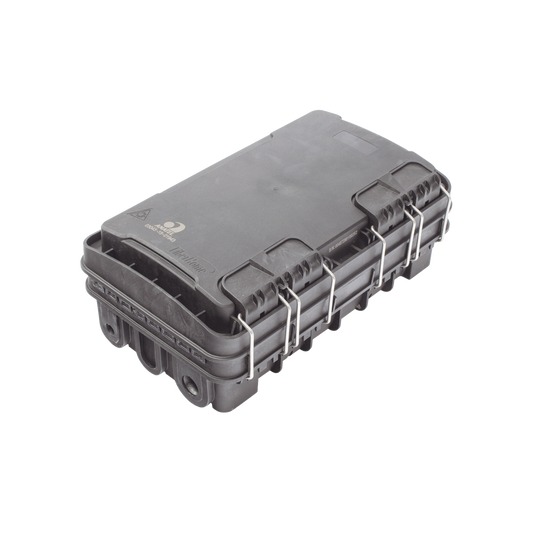 Fiberhome FDP-420E-8 Fiber Distribution Box Light version, 24 Splices, IP65, Black, with 8 SC/APC adaptors