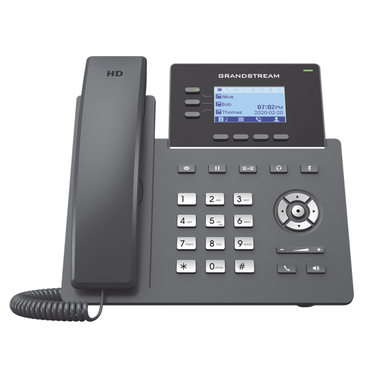 Grandstream GRP2603 Carrier-Grade IP Phone, 3 SIP lines with 6 accounts, Gigabit ports, Opus codec, IPv4/IPv6 with GDMS cloud management