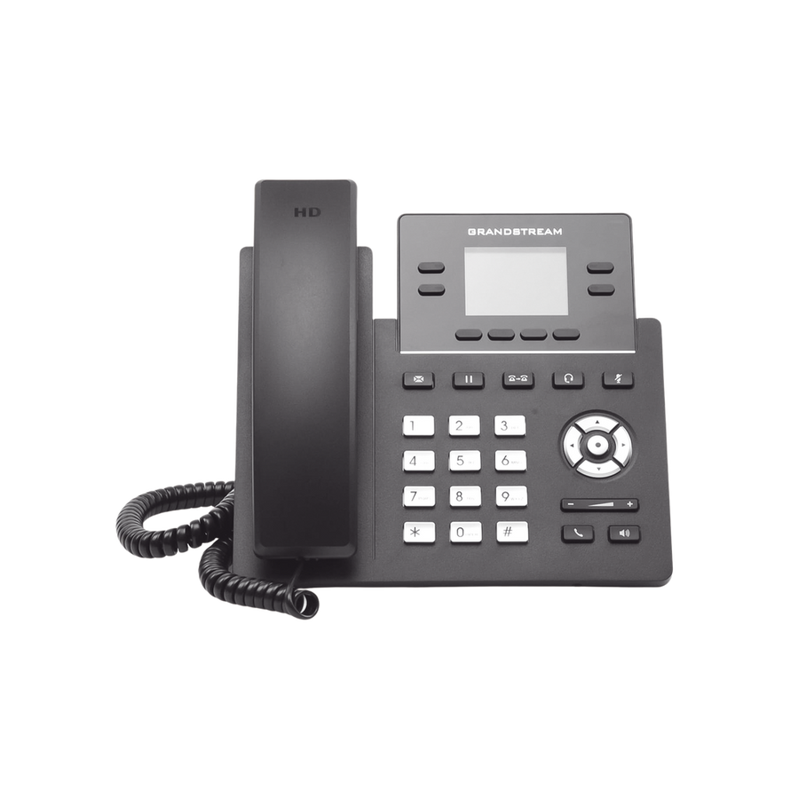 Grandstream GRP-2612P Operator-grade IP phone, 4 SIP lines with 2 accounts, 2.4" color display, PoE, Opus codec, IPV4/IPV6 with cloud management via GDMS.